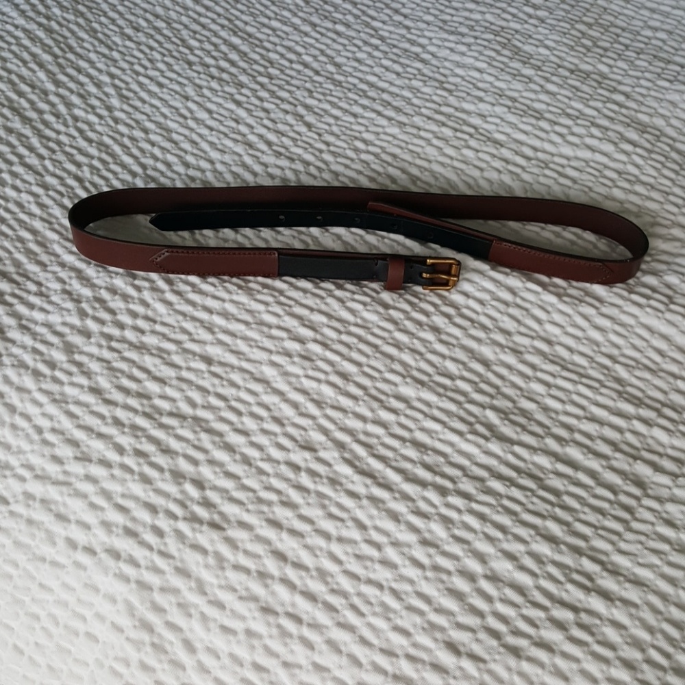 Brown and Black Leather Belt